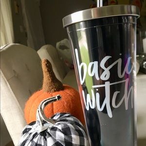 Halloween Tumbler with Lid Witch Tumbler Glass